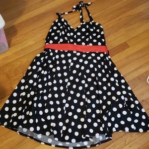 Polka dot pinup halter dress